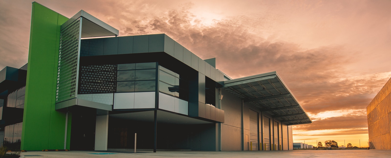 GiGi Industrial loading bays at sunset